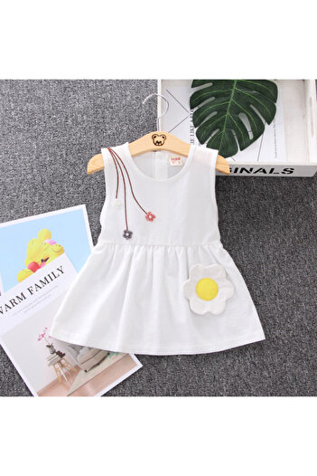 Superbaby White dress - Flowers