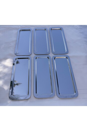 Abant Presentation Tray for 6 Pieces Silver Baton Coffee