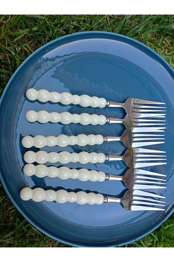 Home Pearl Dinnerware Fork Spoon Set 12 Pieces
