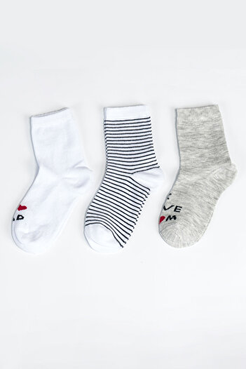 Aziz Bebe Boy's Seamless 3-Piece Socks 3 Years - 6 Years