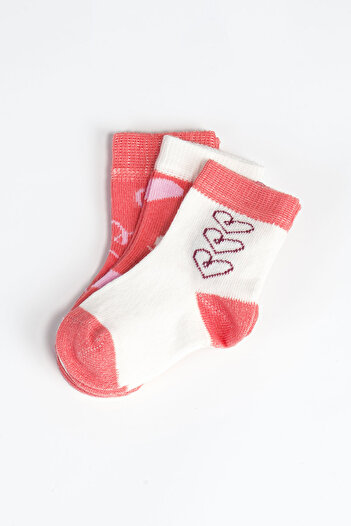 Aziz Bebe 3-Piece Girl's Heart Patterned Socks