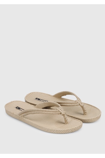 Twigy Women's Beige Beach Slippers