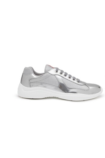 Prada Sport Americas Cup Silver Metallic Men's Sneakers