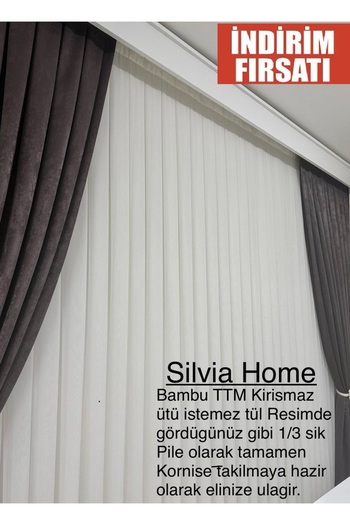 silviastar tül perde ttm bambu 1/3 sık pile ütü istemez