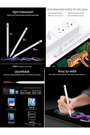 UnDePlus iPad 11/10Th Generation A16 9/8/7 10.2 Air/Pro 4/5/6 11/13Inch Compatible Palm Rejection Touch Drawing Pen