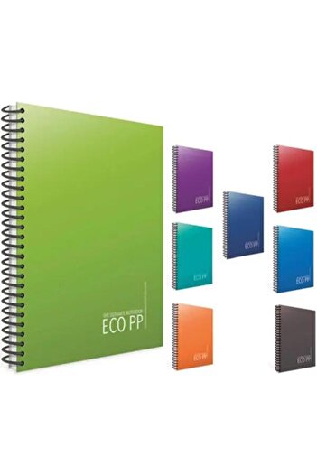 Gıpta Eco Spiral Notebook A4 120 Sheets Checkered Pp Cover - Mixed Color