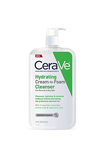 CeraVe Hydrating Cream-to-Foam Cleanser | Hydrating Makeup Remover and Face Wash With Hyaluronic Aci