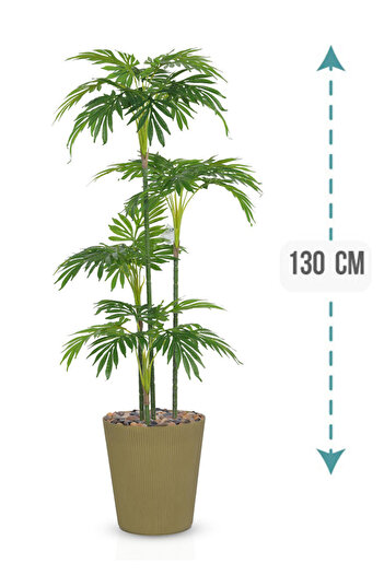 Generic Artificial palm tree (4 branches) with a cylindrical plastic stand