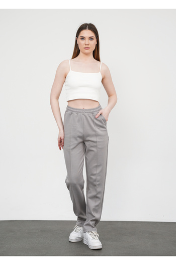 Ay Moda Collection Women's Sweatpants with Wide Legs, Internal Drawstring Pockets and Rib Stitching