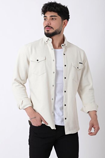 Stilkombin Double Pocket Covered Knitted Shirt Xc U16805_40335
