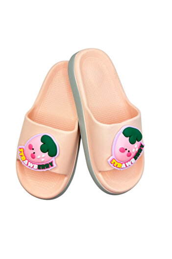 TECOS Women's beach slippers, Tecos®, size 36-37, ultra light, 3D strawberries, pink, 23.5 centimeters