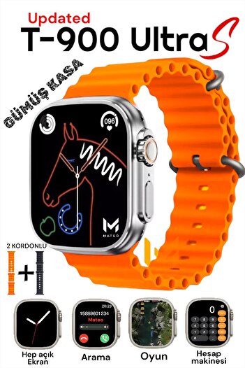 MATEO T900 ULTRA Akıllı Saat |49mm Bluetooth, Arama Özellikli, Sağlık Sensörlü, iOS & Android Uyumlu
