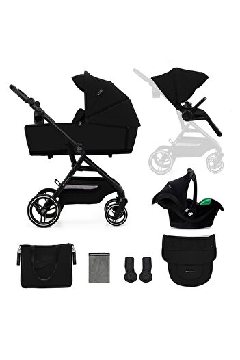 Kinderkraft Kočárek Yoxi 3v1 (MINK PRO) čistě černý