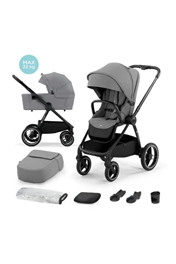 Kinderkraft Neo Stroller, 2 In 1, Platinum Grey