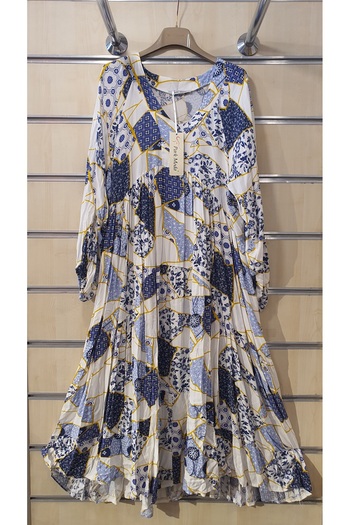 Park Moda Patterned Long Sleeve Viscosine Dress