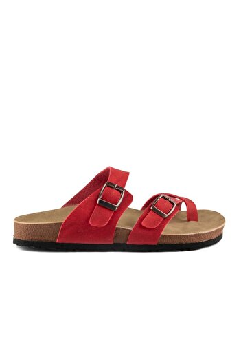 stilfest Papuci sport casual, confortabili, casual, cu cataramă dublă, papuci pentru femei, roșii