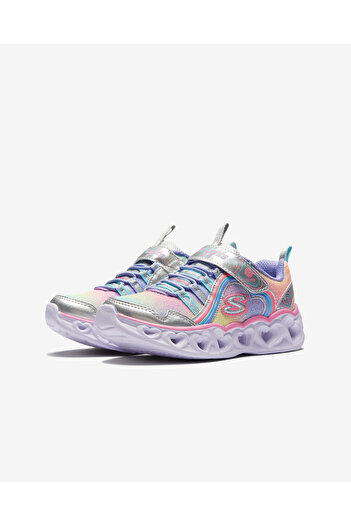 SKECHERS Heart Lights - Rainbow Lux Büyük Kız Çocuk Gri Işıklı Spor Ayakkabı 302308l Smlt