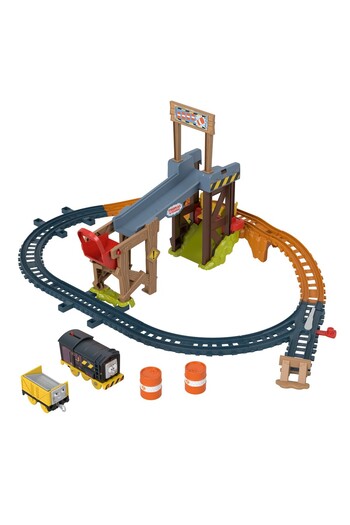 mattel Thomas Construction Set Lifts and Loads Cargo with Diesel