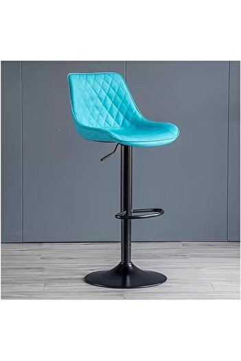 Generic Adjustable Bar Stool with Footrest Blue