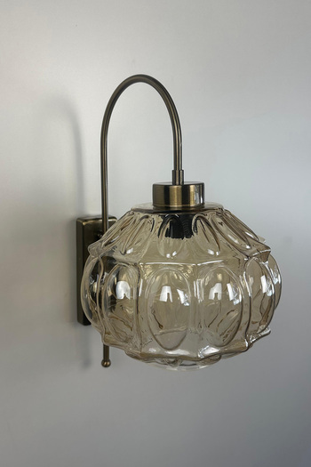 Bamyum Şila Honey Color Glass Sconce Wall Lamp Modern Hotel Cafe Vintage Living Room Bedroom Staircase Retro