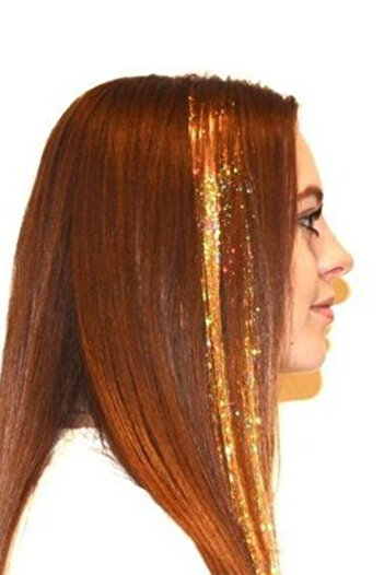 New Obsessions Glitter Hair Sparkle Hair Tinsel Glitter Hair Threads Gold Gold
