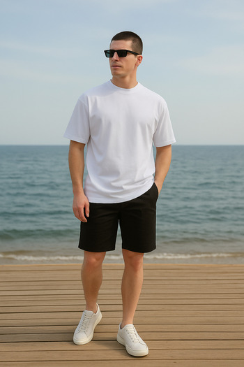 Pobudo Black Color Chino Men's Shorts