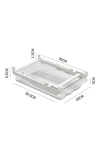 Herum Egg storage container, refrigerator shelf attachment, Transparent, 30.5 x 20 x 5 cm