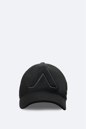 Avva Men's Black Wool Front Embroidery Detailed Stamp Hat A42Y9255