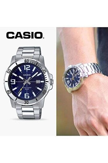 Casio Casio ساعة يد رجالية مطلية بالأيونات Mtp-vd01d-2bvud