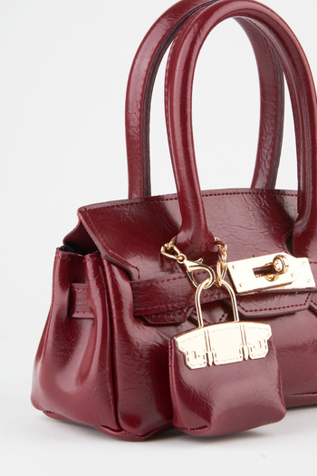 Vivaq Women's Case Claret Red Charm Gift Design Flip Lock Closure Handbag and Shoulder Bag