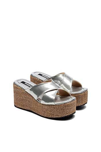 Dedos Γυναικείες ψάθινες σόλες με ψηλό τακούνι Eva Slippers 2305