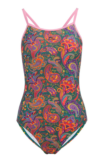 Slazenger Thinstrap Women's Swimmer Green / Pink Swimsuit