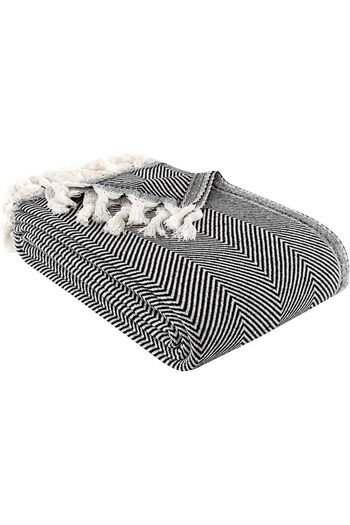 STOREMAX Snshop Cotton Sofa Cover Patterned 200X230 cm Sofa Bed Buldan Fabric Anthracite 467437