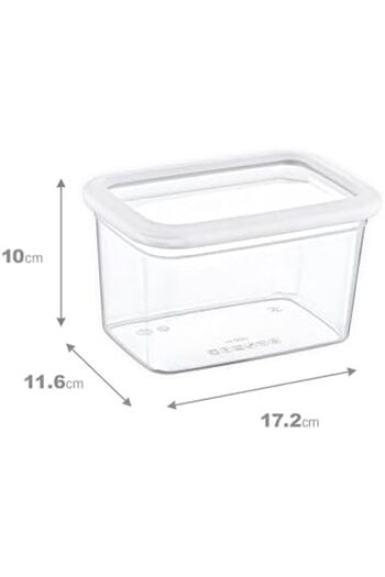 STOREMAX srhtDS Set of 6 Skali Rectangular Storage Container White 1210 ML Desing 266450