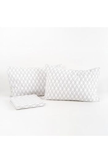 STOREMAX Sellbuy |   Mix & Match |   Limoges | 100% Cotton Double Bed Sheet Set White Trendy 266450