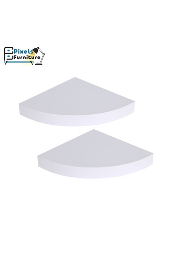 PixelsFurniture Set of 2 Pixel Furniture Corner Floating Shelves for Wall, Shelves with Invisible Brackets
