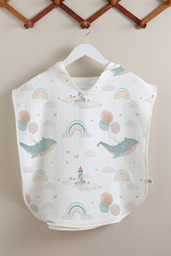 Tuğba Kuğu 4 Layer Muslin Poncho - Whale's Dreams
