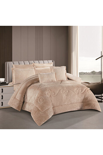 HOURS Horse Fur Winter Duvet Set, Reversible, Heavy Fill, 8 Pieces, King Size