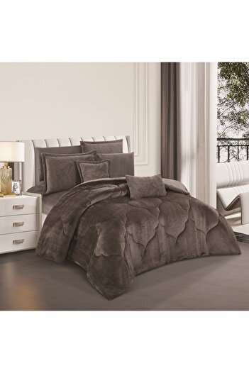 HOURS Horse Fur Winter Duvet Set, Reversible, Heavy Fill, 8 Pieces, King Size