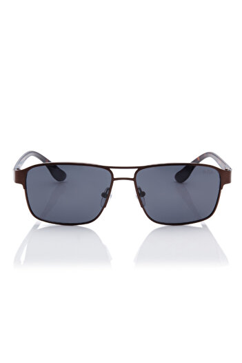 Lee Cooper Polarized Sunglasses Brown Frame Matte Brown Mirror Lens 55mm - LC1214C03