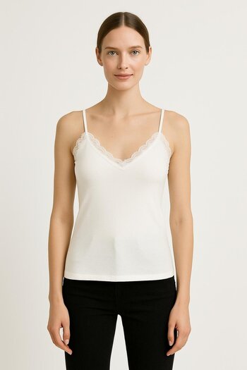 HAKKE Soft Touch Lace Strap Tank Top