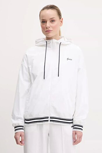 Guess Women's White Castle Windbreaker Coat
