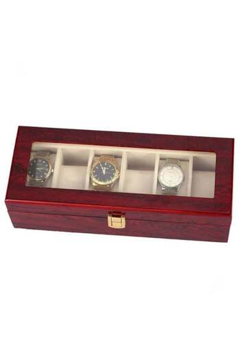 PUFO Wooden box for storing and organizing 6 watches, Premium model