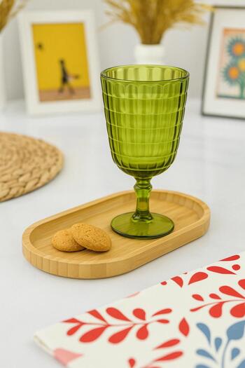 EWs Allegra Dark Green Set of 6 Goblet Glasses 750 ml Acrylic Material - Not Glass Shatter-Resistant
