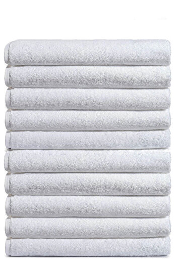 Mira Home 10-пакетний готельний рушник для ванної кімнати, 100% бавовна, 90X150 см, білий, 20/2 кільця, 650 г