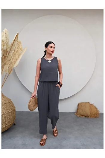 ESRAHELVACI Comfortable Zero Sleeve Blouse Set