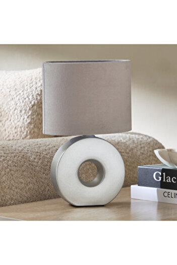 Home Box Emzie Ceramic Table Lamp with Velvet Shade 31 cm