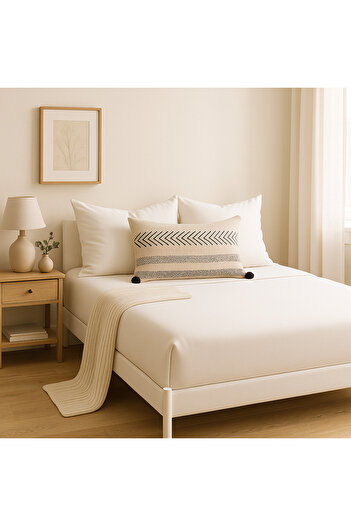 Prime Sleeks 100% Cotton Double Fitted Sheet Set – 160X200 cm Sheet - 2 Pillowcases
