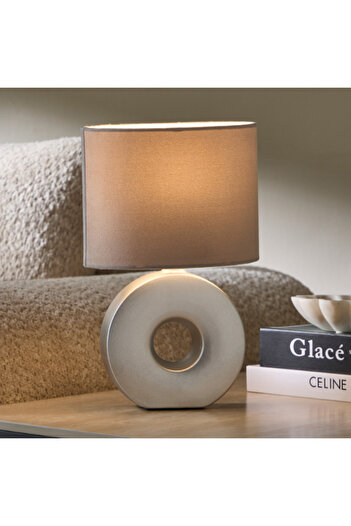 Home Box Emzie Ceramic Table Lamp with Velvet Shade 31 cm