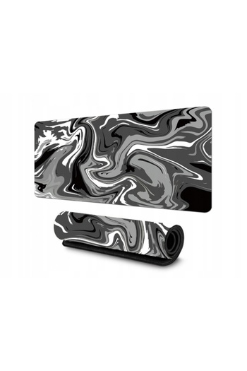 zola Gaming mousepad, non-slip, rubberized, abstract pattern, 90x40 cm, black/white